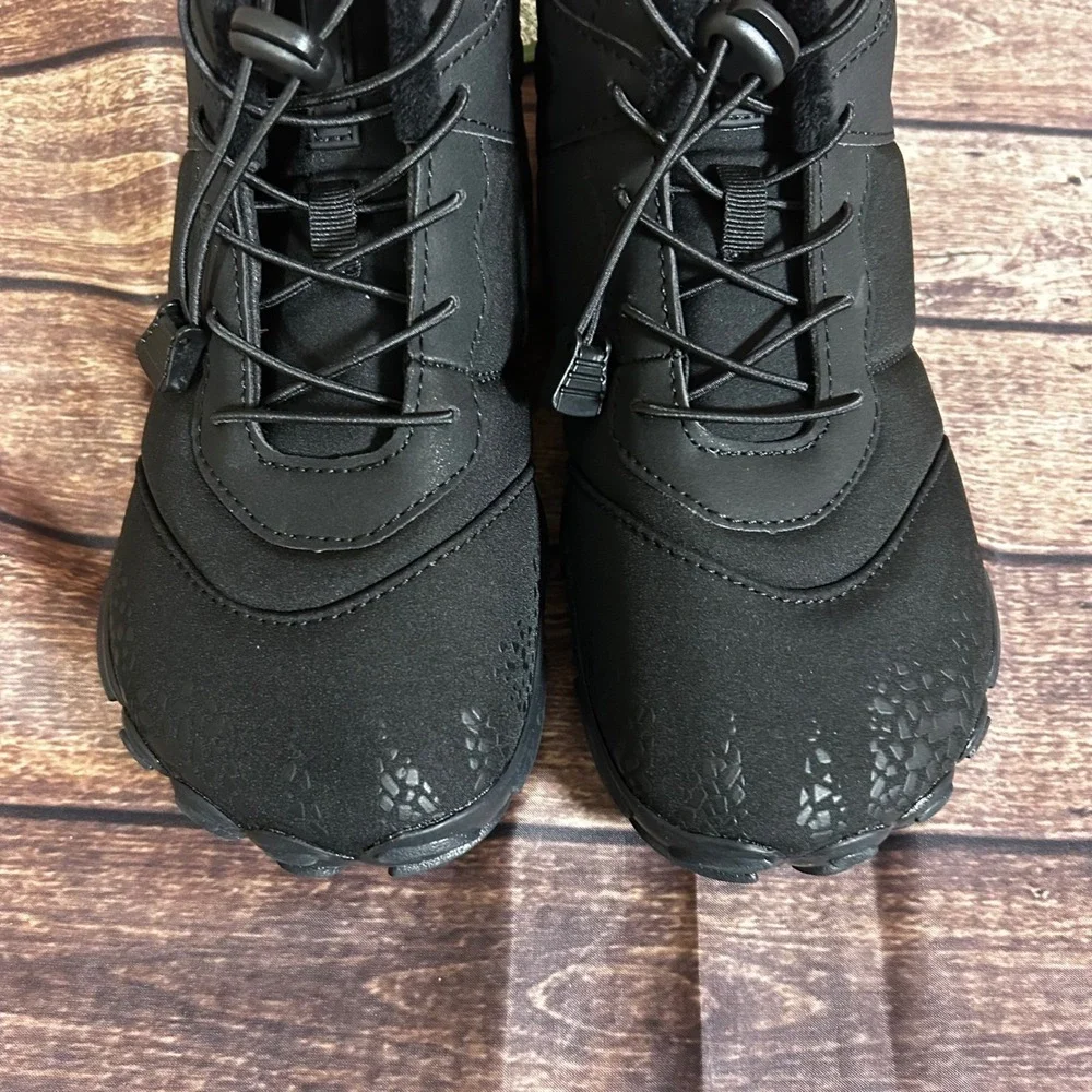 Healthy Freedom HF Barefoot Winter Boots Black Fleece Lined Wide Toe Box Size 40